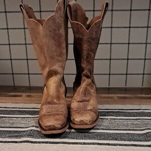 Justin Bent Rail Hand Crafted Suede Tan Leather Boot Interior Detail